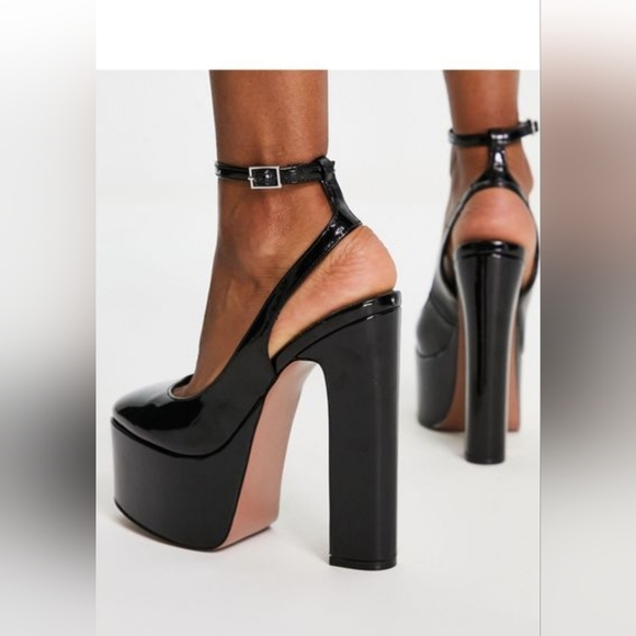 NEW Asos Design Womens Pronto Platform High Heeled Shoes, Sz 7, Black - Picture 5 of 5